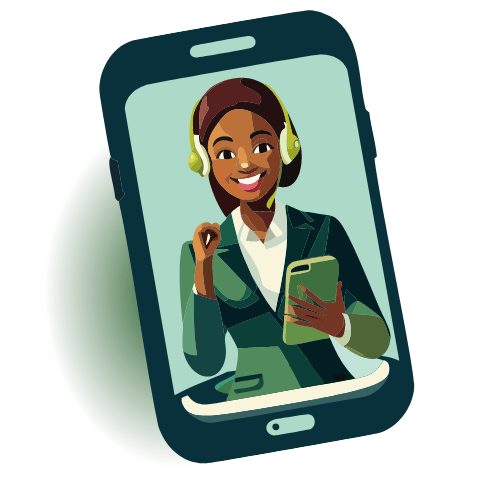 illustration of video call with representative